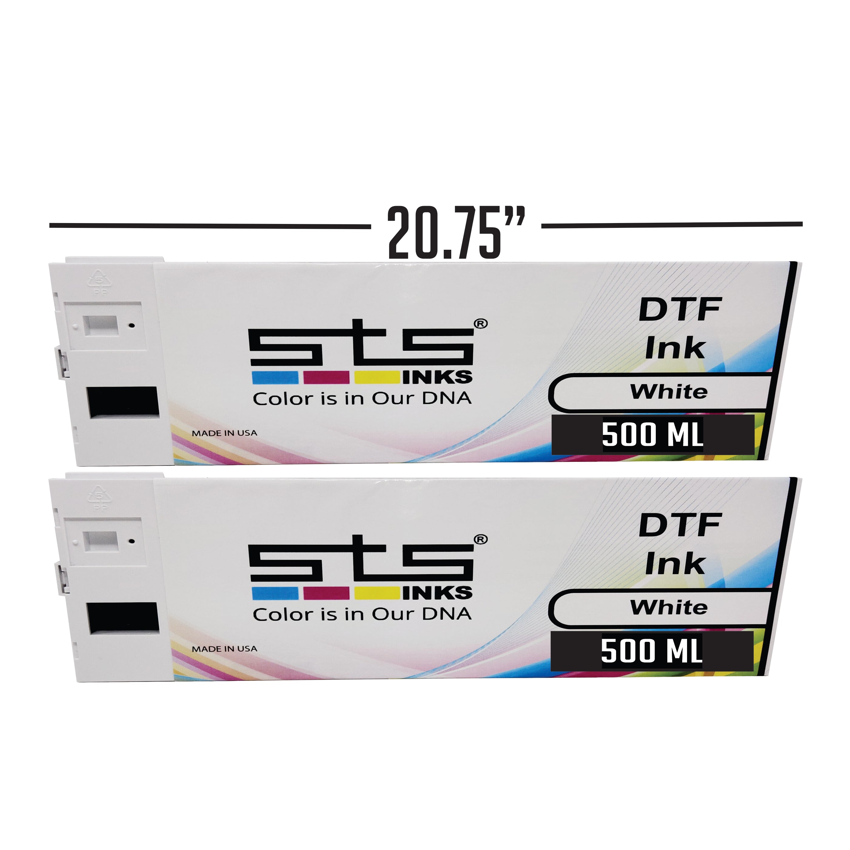 DTF Ink 1 Liter. Pouch of 1 Liter for CMYK and 2X500ML carts for White