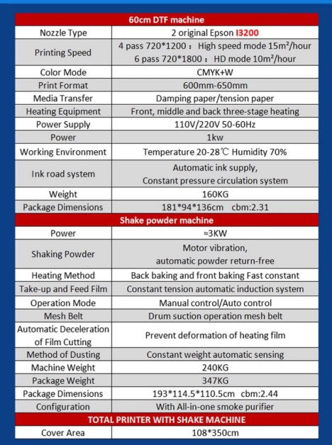 DTF Printer with Shaker and CadLink