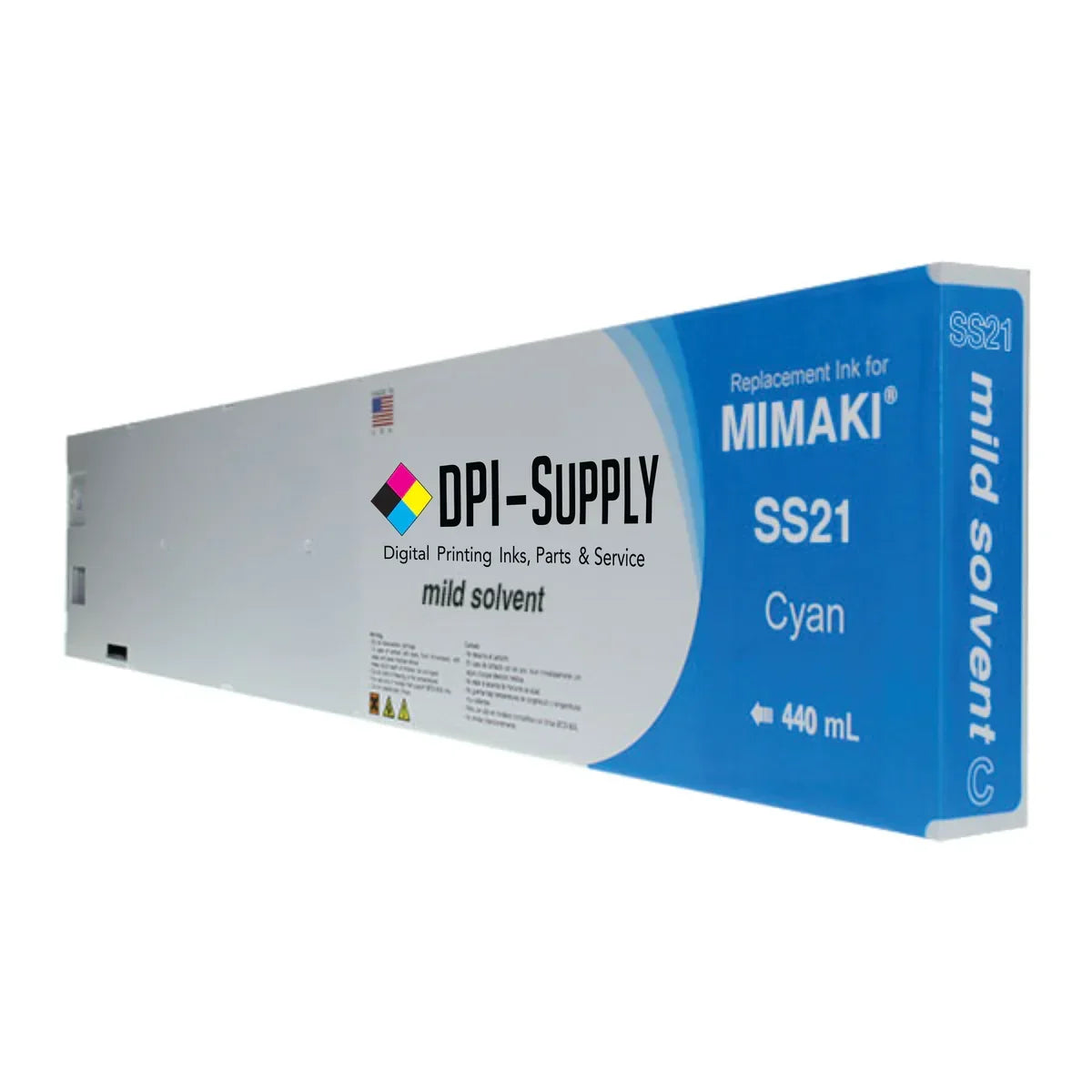 DPI Supply Mimaki SS21 cyan mild-solvent replacement ink cartridge, 440 mL